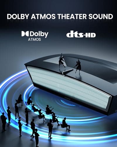 H6 Ultra Short Throw Projector, 4K UHD Projector 3000 ANSI Lumen, Active 3D, 150", Dolby Atmos, HDR10, 110% BT.2020, UST Projector for Home Theater