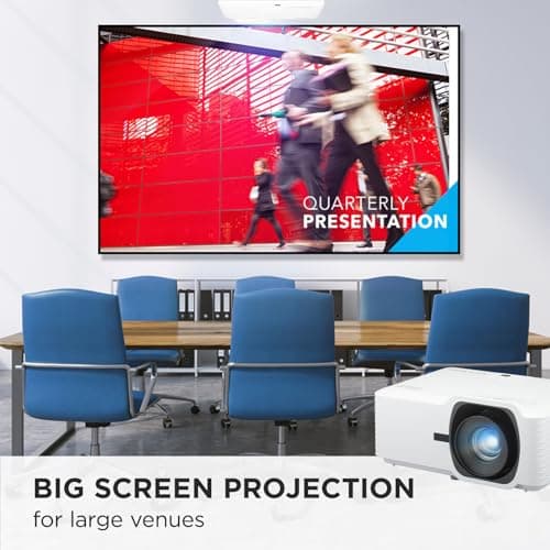 ViewSonic LS741HD 5000 Lumens 1080p Laser Projector with H/V Keystone, 4 Corner Adjustment, 360 Degree Projection, 1.6x Optical Zoom, LAN Control, and 24/7 Operation