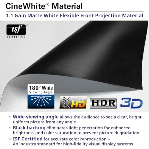 Elite Screens Evanesce Tab-Tension B, 120-inch 16:9, 4K / 8K HD, Recessed in-Ceiling Electric Tab Tensioned Projector Screen, Matte White Projection Screen Surface Programmed Remote Kit, ETB120HW3-E8