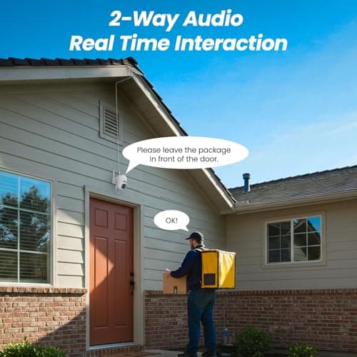 2K Cameras for Home Security-2.4G WiFi Outdoor Camera Wireless Solar/Battery Powered with solar panel, 360° Viewing, AI Human Detection, Color Night Vision, with SD Storage, Works with Alexa(2 Pack)