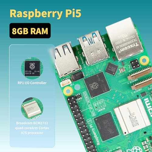 iRasptek Starter Kit for Raspberry Pi 5 8GB RAM-Pre-Loaded with 128GB Edition Raspberry Pi OS (Aluminum Case)