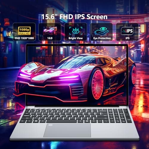 15.6 inch Gaming Laptop 2025, Laptop Computer with N95 Quad-Core up to 3.4GHz, 16GB DDR4 1TB SSD, Backlit Keyboard, Fingerprint Unlock, FHD 1920 * 1080, WiFi5, BT4.2, Win 11 Pro(Silver)