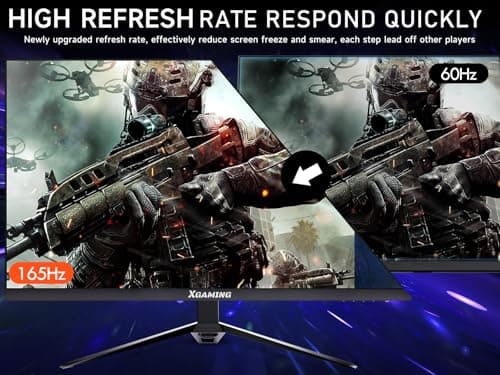 memzuoix 27 inch Gaming Monitor, QHD 2560×1440p, 144Hz/165Hz 100% sRGB, 1ms, FreeSync, HDMI&DisplayPort×2, Built-in Speakers and LED Rainbow Light, VESA Mountable, Black