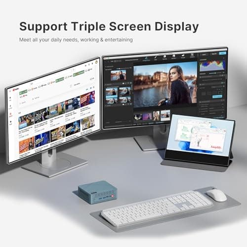 wo-we H5 Mini PC Intel Twin Lake N150 (3 Year After-Sale Support) 16GB DDR4 RAM 512GB M.2 PCLe SSD 4C/4T 4K Triple Display Dual HDMI&Type-C,USB3.2 x4 Mini Desktop Computer for Home Office Business