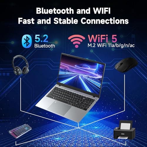 15.6 Inch Student Business Laptop Computer, 16GB RAM 512GB ROM, Intel N100 (Beat i5-7200U, Up to 3.4GHz), Windows 11 Pro with FHD IPS Display, WiFi 5, BT5, Type-C, HDMI, USB 3.2