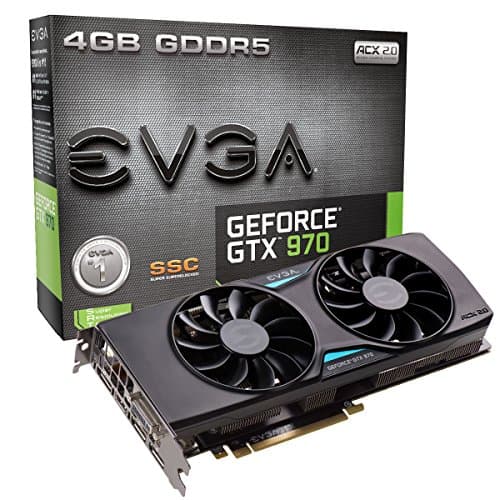 EVGA GeForce GTX 970 4GB SSC Gaming ACX 2.0+ Cooling Graphics Card (04G-P4-3975-KR)