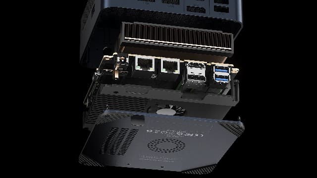 M4 Mini PC Desktop Computers, AMD Ryzen 7 8745HS, 32GB DDR5 1TB PCle SSD, 4K Triple Display, USB4.0, Oculink, Dual 2.5G LAN, Wi-Fi 6E/BT5.2, Compact Silent PC for Gaming, Office & Design
