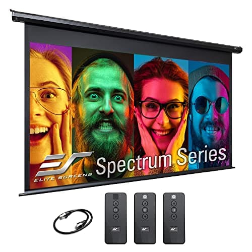Projector Screen Elite Screens Spectrum, 128-INCH Diag 16:10, Motorized Projection Screen Movie Home Theater 4K/8K Ultra HD Ready, ELECTRIC128X2