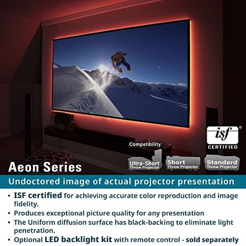 Elite Screens Aeon Series 150” Fixed Frame Projector Screen 16:9, 8K/4K UHD, Edge-Free Design, CineWhite UHD-B, Wall Mounted for Standard, Short & Ultra Short Throw Projectors, Home Theater, AR150WH2
