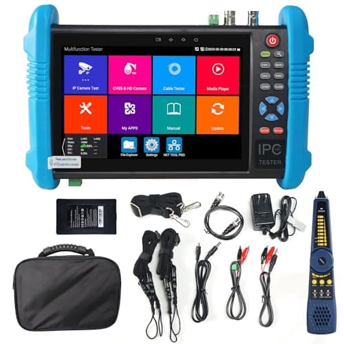 Upgraded 8K IP Camera Tester, WANLUTECH CCTV Tester 7 inch Touchscreen 8MP TVI CVI AHD CVBS Camera Tester Cable Tracer RJ45 Cable TDR Test PoE Network Tools RS485 WiFi HDMI VGA (IPC-9800CADH Pro)