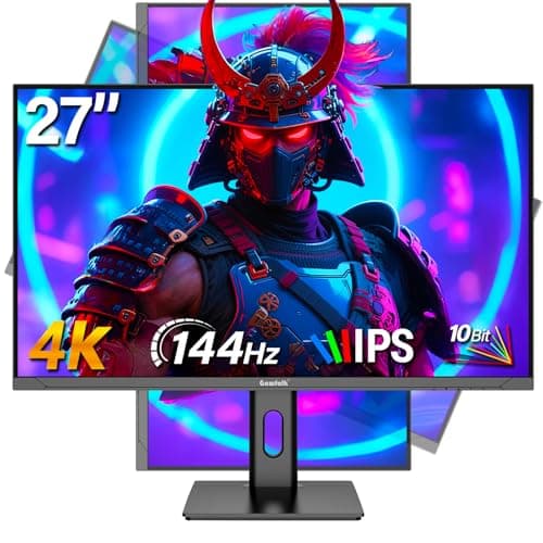 27 Inch 4K Gaming Monitor IPS, UHD 3840 x 2160p 144Hz PC Computer Monitors IPS Screen for Home & Office, HDMI, DisplayPort, Wall Mount Compatible