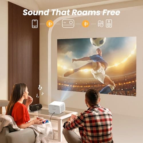 [Sound by JBL & 700ANSI] Yaber 1080P Projector with WiFi 6 and Bluetooth, [Seamless Autofocus] Portable Outdoor Movie Projector, Home Theater Projector for iPhone/TV Stick/HDMI/USB/Laptop/PS5-White