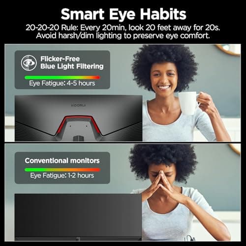 KOORUI 27" 200Hz Gaming Monitor, 1ms Fast IPS Computer Monitor, WQHD (2560 x 1440p) HDR 400 Display, DCI-P3 95% Color Gamut, FreeSync Premium, Adaptive G-Sync, HDMI x 2, DisplayPort, Black