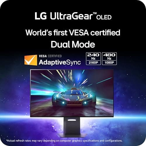 LG ‎32GS95UE 32-inch Ultragear OLED Gaming Monitor UHD 240Hz 0.03ms DisplayHDR True Black 400 AMD FreeSync Premium Pro NVIDIA G-Sync HDMI 2.1 DisplayPort Tilt/Height/Swivel Stand Black