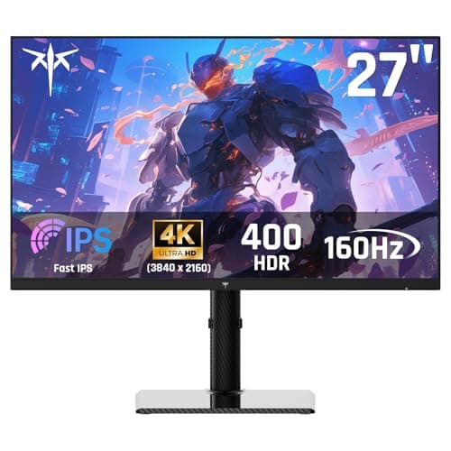 KTC 27 Inch 4K Gaming Monitor - UHD 160Hz Monitor with Fast IPS Panel, 1ms MPRT, 140%sRGB, HDR 400, Adaptive Sync, HDMI DisplayPort, Height Tilt Pivot Swivel Adjustable, Carbon Fiber Backcover, U27T6