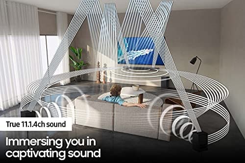 SAMSUNG HW-Q990B/ZA 11.1.4ch Soundbar w/ Wireless Dolby Atmos / DTS:X, Rear Speakers, Q Symphony, SpaceFit Sound+, Airplay 2, Adaptive Sound, Game Pro Mode, Alexa Built-In, 2022
