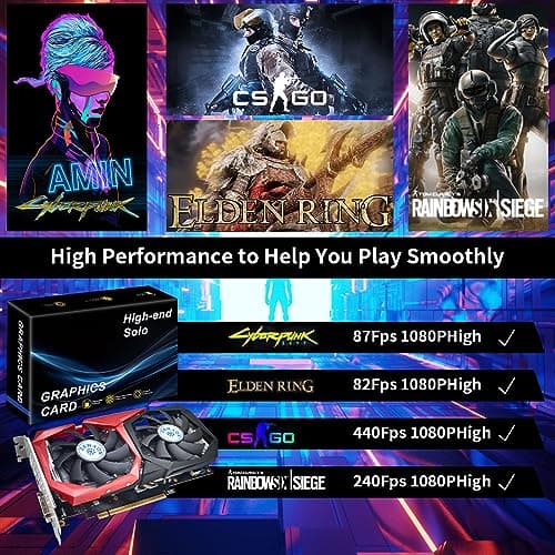 GeForce GTX 1660 Super 6GB Graphics Cards, GDRR6 192Bit PCIE 3.0X16 Computer Gaming Gpu, Dual Freeze Fans Video Card with HDMI/DP/DVI Ports Support 4K and 8K HD