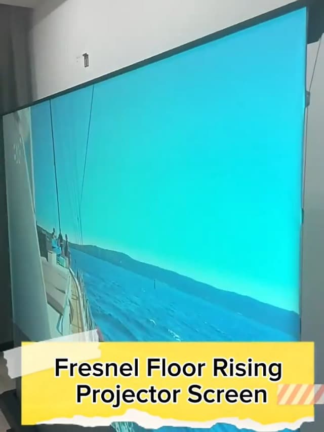 IN&VI Fresnel Motorized Floor Rising Projector Screen for Long/Standard Projector,Motorized Projector Screen 4K/8K Ultra HD 3D Active,ALR Movie Screen for Home Theater,95% Ambient Light Rejecting
