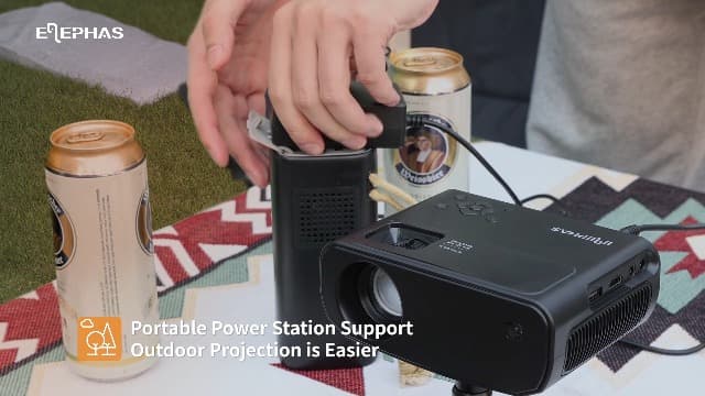 WiFi Projector for iPhone, ELEPHAS 2024 Upgraded Mini Projector with Tripod & Carry Bag, Full HD 1080P Supported, 200" Display Portable Projector, Compatible with iOS/Android/Windows/TV Stick/HDMI/USB
