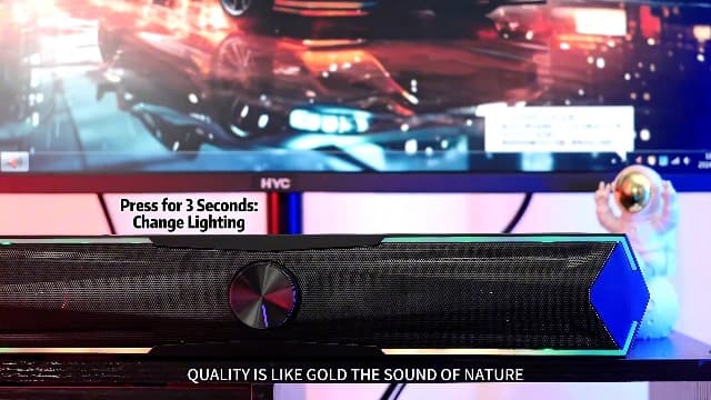 Bluetooth Computer Speakers for Desktop with Clear Sound, Flowing LED Computer Speaker for Desktop Laptop Monitor, Bluetooth & USB Input Black