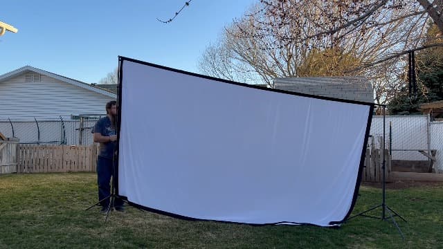 Outdoor Projector Screen with Stand 180 Inch: VOOPVOR Portable Projection Screen and Stand, Indoor Rear Front Movie Screen 16:9 4K HD, with Carry Bag,Support Height Adjustable for Home Theater Camping
