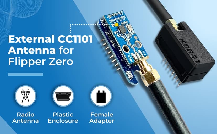 External CC1101 Antenna for Flipper Zero - SubGhz GPIO Board Attachment Accessory Black K0R41-CCV2