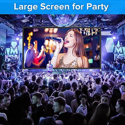 150 inch Projector Screen with Stand, Upgraded 3 Layers PVC 16:9 Outdoor Projector Screen, Outdoor Movie Screen with Carrying Bag for Home Theater Backyard