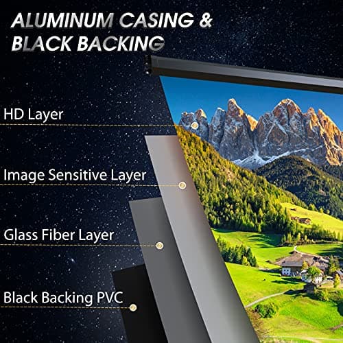 Aoxun 100" Motorized Projector Screen - Indoor and Outdoor Movies Screen 100 inch Electric 16:9 Projector Screen W/Remote Control