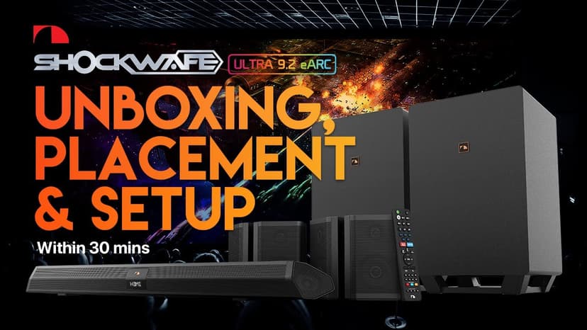 Nakamichi Shockwafe Ultra 9.2.4 Channel Dolby Atmos/DTS:X Soundbar with Dual 10" Subwoofers (Wireless), 4 Rear Surround Effects Speakers, eARC and SSE Max Technology (Flagship)