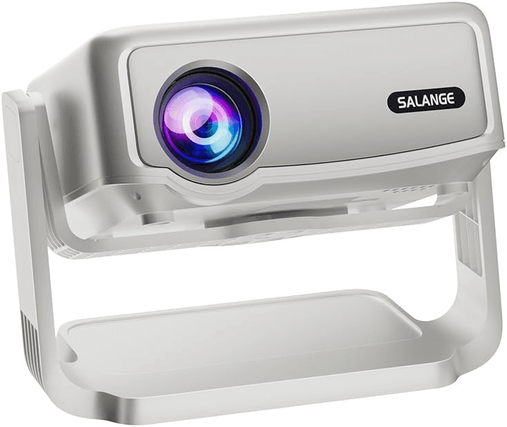 Smart Projector with Built in Apps - Electric Focus, Auto Keystone, Salange Android Projector 4k Wifi Bluetooth, 360° Ajustable Mini Protable Outdoor Movie Projectors, Compatible w iPhone, TV Stick