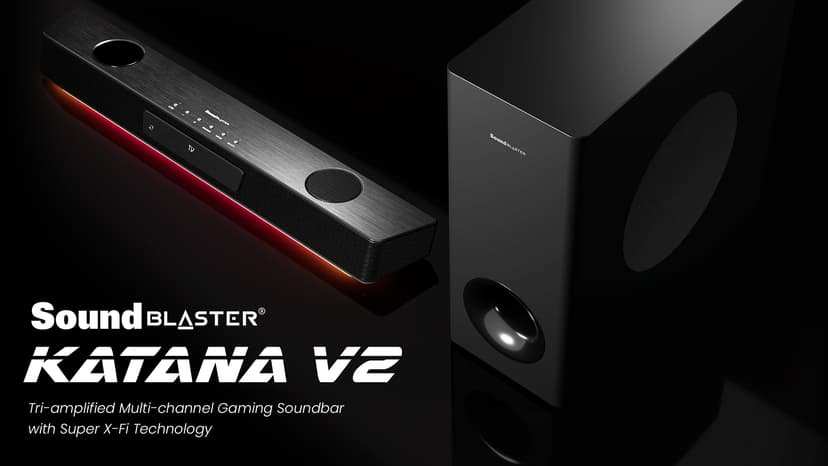 Creative Sound Blaster Katana V2 RGB True 5.1 Multi-Channel Gaming Soundbar with Subwoofer, ft. Tri-Amplified 5-Driver Design and Super X-Fi Technology, SXFI Battle Mode