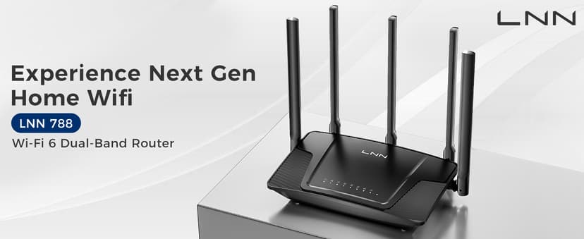 LNN Wi-Fi 6 Router, 3000Mbps Dual Band Wireless Gigabit Routers for Gaming, 20+ Devices Support with OFDMA, 2000 Sq.Ft Coverage, FCC Certified