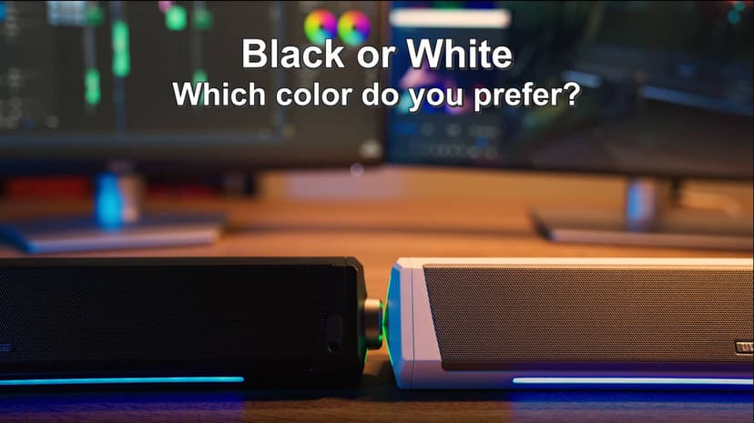 Bluedee Computer Speakers, Bluetooth Computer Soundbar, HiFi Stereo, 3.5mm Aux-in Connection, USB Powered Computer Speakers for Desktop Monitor, PC, Laptop, Tablets