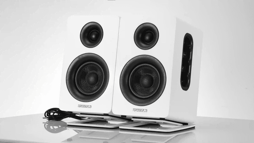SW208 3" Active Bluetooth 5.0 Bookshelf Speakers – 60W Carbon Fiber Speaker Unit - Built-in 24bit DAC Dynamic 3D Surround Sound 2.0 Computer PC Monitor Gaming (Pair, White)