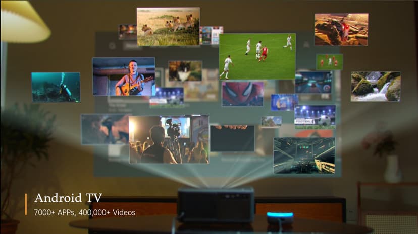 Projector 4K with Google TV, YABER K2s 1000 ANSI WiFi 6 Bluetooth Projector, Sound by JBL, Dolby Audio, Auto Focus & Keystone,Native 1080P 4K Supported Outdoor Movie Projector with Netflix 7000+ Apps