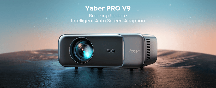 [Auto Focus/4K Support] Projector with WiFi 6 and Bluetooth 5.2, YABER Pro V9 600 ANSI Native 1080P Outdoor Movie Projector, Auto 6D Keystone & 50% Zoom, Home Theater Projector for Phone/TV Stick/PC