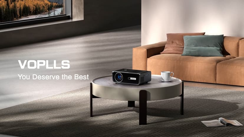 [Netflix Official & Auto Focus/Keystone] Smart Projector with WiFi and Bluetooth, VOPLLS 700ANSI Native 1080P Outdoor Projector, 50% Zoom Home Theater Movie Projector for Bedroom/iOS/Android