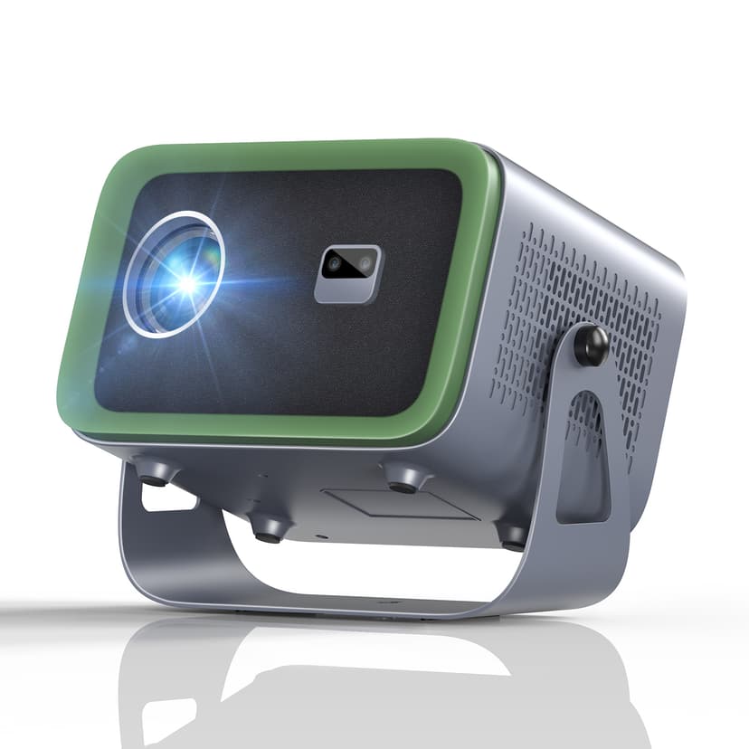 【Auto Focus/Keystone】4K Projector with WiFi and Bluetooth, 360° Rotating Movie Projector, Portable Projector with 200 ANSI, Outdoor Projector for Phone/PC/TV Stick/DVD/USB/HDMI
