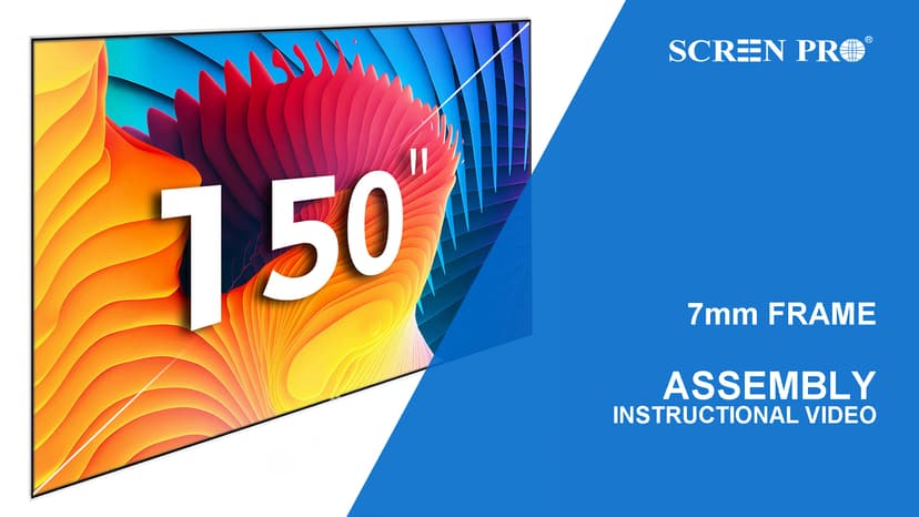 SCREENPRO ALR 150inch Ambient Light Rejecting Wall Mount Projector Screen for Laser Projector & UST Projector, 16:9 4K/8K Ultra Edge Free Fixed Frame Ceiling Light Rejecting Screen for Home Theater