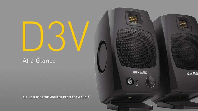 ADAM Audio D3V Active Desktop Monitoring System with USB-C Connection (Pair, Black)