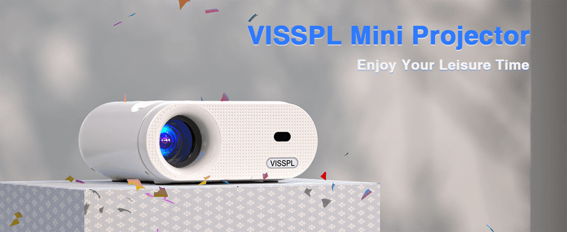 Mini Projector, VISSPL Full HD 1080P Video Projector, Portable Outdoor Projector with Tripod, Kids Gift, Home Theater Movie Phone Projector Compatible with Android/iOS/Windows/TV Stick/HDMI/USB