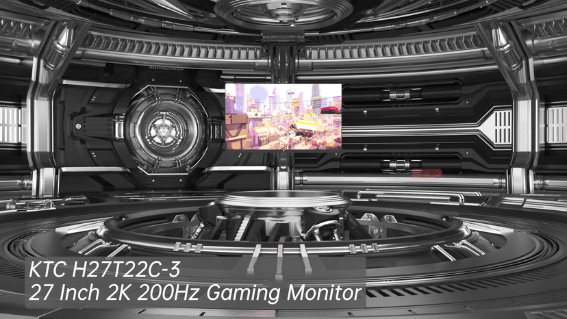 KTC 27 Inch Gaming Monitor - 2K QHD 2560 x 1440 Monitor, Up to 210Hz & 1ms, Bulit-in Speakers, Adaptive Sync, HDR400, 131% sRGB, IPS Monitors Gamer with HDMI 2.0 x 2 & DP1.4 x 2, H27T22C-3