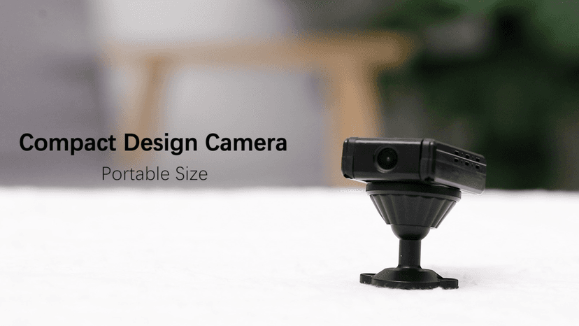 Mini Security Camera, Nanny Cam with 180°Rotating Lens, Free Cloud & SD Storage, 4K WiFi Wireless Surveillance, No WiFi Recording, Motion Detection, Auto Night Vision