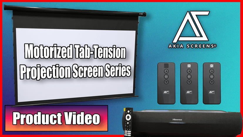 Akia Screens 105 inch Motorized Projector Screen Tensioned 16:9 Retractable Projector Screen Indoor Movie Screen Compatible with UST, Short, Standard Throw Projection for 4K Home Theater, AK-ELT105H