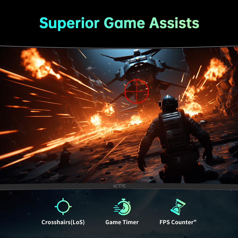 KTC 32 inch Curved Gaming Monitor, 180Hz 1ms MPRT, 2K 1440P 144Hz Monitor, 1500R HVA Display, Adaptive Sync, HDR, 120% sRGB, DisplayPort HDMI, Vesa Support 3.9x3.9'', PC Moniter for Gamers