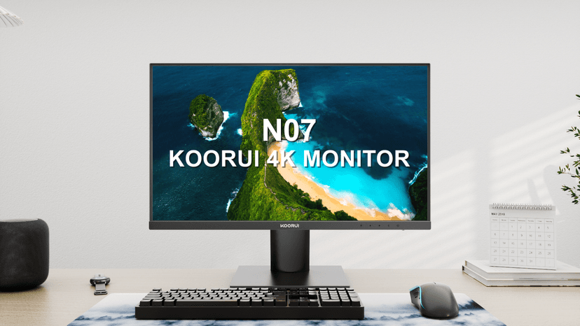 KOORUI 27 Inch 4K UHD(3840 * 2160) Monitor IPS Ultra-Thin Computer Monitor with 95% DCI-P3, Freesync & G-sync, Displayport&HDMI, Audio Out, VESA Mountable, Tilt