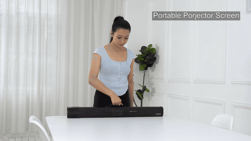 Portable Projector Screen with Stand, 50 Inch 4:3, Outdoor Projector Screen, Lightweight and Retractable, 1.2 High Gain Wrinkle-Free Video Projection Screens, for Home Cinema, Meeting Presentation.