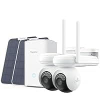REOLINK 4K Solar Security Cameras Wireless Outdoor System, Color Night Vision, 360° Pan Tilt Auto-Tracking, 2.4/5 GHz Wi-Fi 6, Encrypted Local Storage, No Subscription, Home Hub with 2X Argus PT Ultra