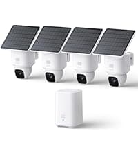 eufy Security eufyCam S330 (eufyCam 3) 4-Cam Kit, Security Camera Outdoor Wireless, 4K with Integrated Solar Panel, Face Recognition AI, Expandable Local Storage, Spotlight, No Monthly Fee