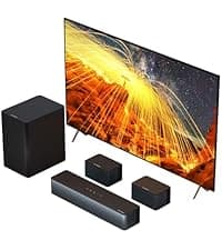 ULTIMEA 7.1ch Virtual Surround Sound Bar, Surround Sound System for TV, Sound Bar for Smart TV with 4 Surround Speakers, Peak Power 330W, App Control, TV Soundbar with Subwoofer, Opt/AUX/BT, Aura A40